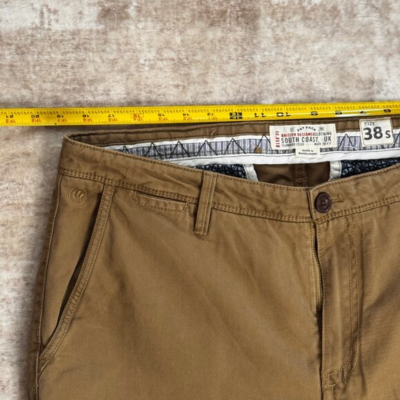 Fat Face Brand Medium Brown Cotton Stretch Slim Fit Chinos, 38 - Picture 5 of 6